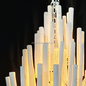 Lustres en bois massif de salon personnalisés Plafond blanc Grands lustres en bois de style nordique - Product Image 6