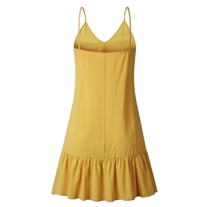 Robes à bretelles spaghetti, épaules dénudées, robe d'été pour femmes, robe blanche, robe à volants, robe sexy, mini-robe en coton et lin, vestidos - Product Image 5
