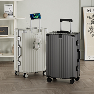 2024 nouvel ensemble de bagages à cadre en <span class=keywords><strong>aluminium</strong></span> ABS avec sac de chariot en métal pour bagages à main 20 pouces - Product Image 6
