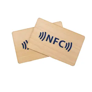 Impresión personalizada 13,56 MHz RFID NFC213 Hotel Tarjeta de madera