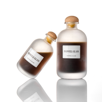 Bouteilles en verre rondes givrées rechargeables vides 100 ML 250 ML 375 ML 500 ML pour boissons et vin glacé avec bouchon