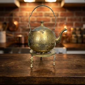 Bouilloire à thé vintage en laiton avec couvercle, poignée en métal, pot à eau, bouilloires, article de cuisine décoratif - Product Image 6