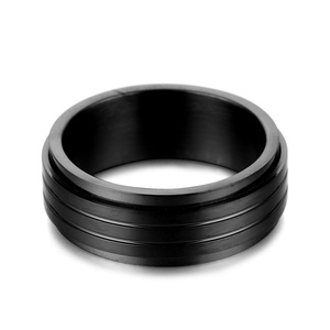 Fashion Stainless Steel Finger Matte <b>Black</b> <b>Ring</b> <b>Titanium</b> <b>Rings</b> for Men - Product Image 3