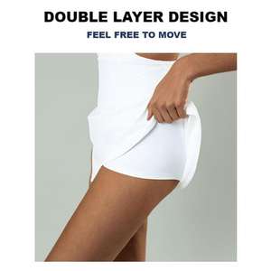 Venta al por mayor entrenamiento ropa deportiva belleza espalda cruzada apretado tenis vestido acolchado mono ropa deportiva Fitness vestido - Product Image 3