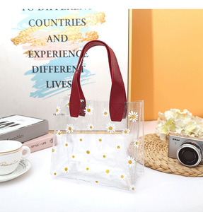 Tote in PVC ins Little Daisy wedding candy handbag sacchetto regalo trasparente Net celebrity hand carry ins handbag tote bag in plastica - Product Image 2