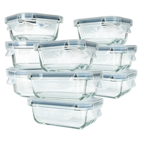 Conteneur Alimentaire de Cuisine en Verre Trempé de Haute Qualité avec Couvercle Verrouillable, Ensemble de Bols pour Micro-ondes, Mini Boîte de Rangement