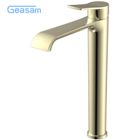 Robinet de lavabo haut noir brossé GEASAM OEM, mitigeur monocommande pour salle de bain