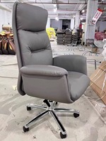 Chaise de bureau de direction à marque privée en cuir PU, dossier moelleux, vérin à gaz classe 2, couleur personnalisée, emballage sur mesure