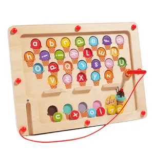 趋势产品木制磁性迷宫字母学习玩具磁性字母迷宫磁性迷宫字母