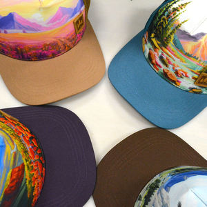 Gorra Trucker con Estampado de Paisaje en Pintura al Óleo, 5 Paneles, Logotipo Personalizado para Hombre y Mujer, Malla Transpirable en la Parte Trasera, MOQ Bajo, Envío Rápido, Clásica - Product Image 2
