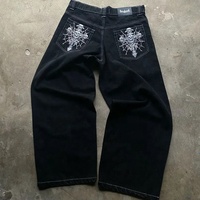 Jean ample à motif squelette gothique américain pour homme, style Y2K Street Hip Hop Harajuku, coupe large, pantalon de travail