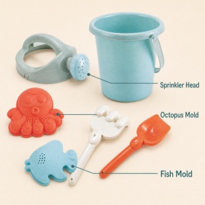 Juego de Juguetes de Playa de Silicona para Niños, 6 Piezas, Herramientas para Jugar en la Arena con Cubo, Pala, Rastrillo, Moldes de <span class=keywords><strong>Pulpo</strong></span> y Pez y Regadera para Diversión al Aire Libre - Product Image 4