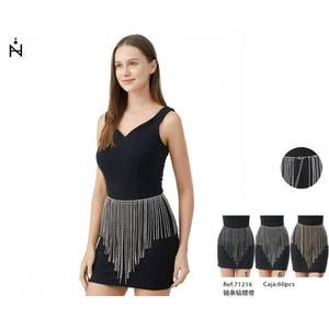 Cinturón de cadena Angelina con diamantes de imitación para mujer, accesorio de cintura a la moda para fiesta - Product Image 1