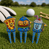 Outil de réparation de divots de golf personnalisé, drôle, motif dessin animé alimentaire, fourche de golf, fourche de putting pour le green, aides à l'entraînement, accessoires de golf personnalisés