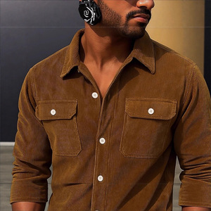 Camisa de <span class=keywords><strong>pana</strong></span> para <span class=keywords><strong>hombre</strong></span>, estilo americano, a la moda, holgada, nueva, informal, con botones, para otoño, de la marca Independent Website - Product Image 1