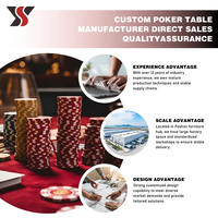 Table de poker ovale en bois sur mesure de luxe YS pour Texas Hold'em avec pieds effilés à bords dorés