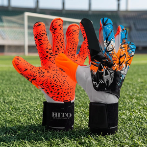 Gants de gardien de but de football professionnels respirants avec protection des doigts, en latex allemand, impression par sublimation sur le dos de la main - Product Image 4