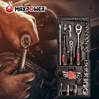 Juego de Herramientas Manuales Maxpower de 90 Piezas en Caja para Mecánica Automotriz con Cajones