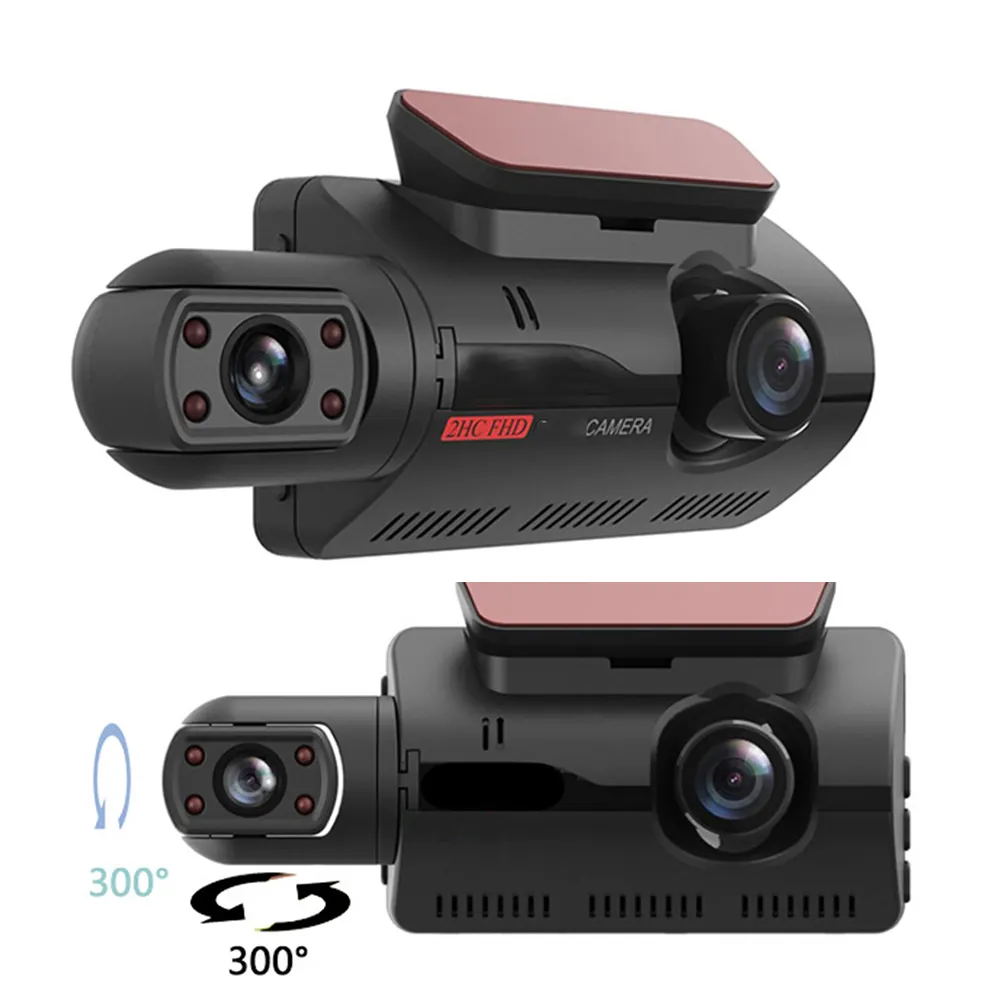 1080P Depan 480P Dalam, Kamera Dasbor Mobil Kabin 3.5 Inci Ips Kamera Dasbor 4 Ir LED Perekam Berkendara untuk Taksi/