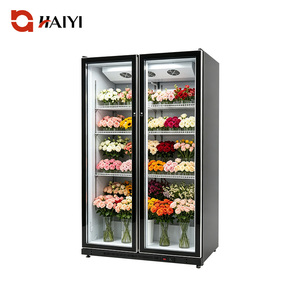 Réfrigérateur commercial à double porte vitrée pour fleurs, vitrine verticale réfrigérée pour exposition florale en magasin - Product Image 1