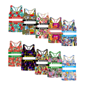 Ensemble de sous-vêtements 2 pièces pour femme, sans armatures, imprimé, grande taille, sportif, avec logo personnalisé OEM, pour l'été - Product Image 5