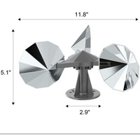 Répulsif à oiseaux rotatif réfléchissant avec base en plastique, dispositif de répulsion des oiseaux pour l'extérieur, pour le jardinage