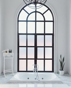 หน้าต่างบานเฟี้ยมเหล็กแบบฝรั่งเศสกระจกสองชั้นสำหรับบ้านทรงโค้ง - Product Image 1