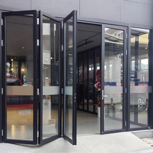 Nouveau système <span class=keywords><strong>de</strong></span> portes coulissantes en verre pour portes pliantes à usage intensif, peu encombrant et résistant aux ouragans, adapté aux garages - Product Image 1