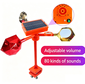 Répulsif <span class=keywords><strong>Solaire</strong></span> Réglable en Volume, en ABS, Étanche, Réfléchissant et Rotatif pour Éloigner les Oiseaux : Pigeons, Pique-poux, Moineaux - Product Image 1