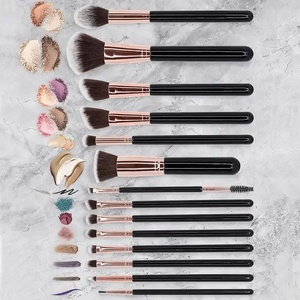 Ensemble de pinceaux de maquillage vegan professionnel OEM de 14 pièces avec manche en bois et poils synthétiques pour le visage, le correcteur et le rasoir - Product Image 5