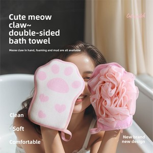 Oval-Shaped Double-Layer Keratin Thickened PE Bath Gloves for Shower <b>Scrubbing</b>-Zenidoo Brand - Product Image 5