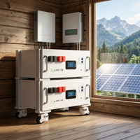 Batterie LiFePO4 de qualité supérieure 51,2 V 200 Ah 10,24 kWh, montée sur rack de serveur, 100-500 Ah 5-25 kWh avec BMS intelligent CAN, 6000+ cycles pour ESS solaire