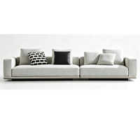 Canapé en tissu moderne et confortable pour salon, design 4 places, style français, canapé en mousse haute densité avec table d'appoint