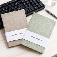 Carnet de notes personnalisé A5 en tissu de lin doux avec estampage doré personnalisé ou logo en relief
