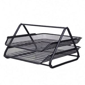 2 Tier Mesh Metal Desk Organiser <b>File</b> Rack Letter <b>Tray</b> A4 Papers Documents, <b>File</b>, Paper, Letter Holder - Product Image 2