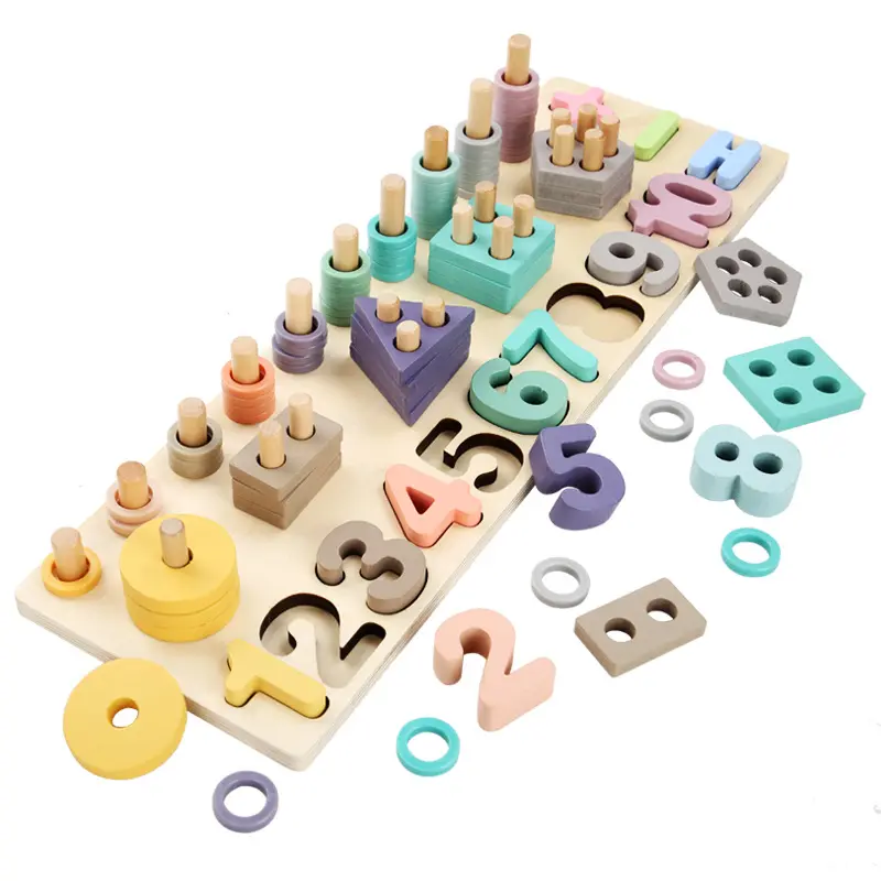 Montessori Pendidikan Mainan Kayu untuk Anak-anak Papan Permainan Matematika Nomor Memancing Pencocokan Awal Pendidikan Hadiah Mainan Anak