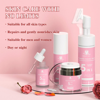 Kit de Soins Visage Végétalien Naturel 5-en-1 Marque Blanche Éclaircissant, Blanchissant et Illuminateur à la Vitamine C