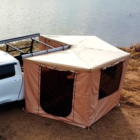 Camping-Car en aluminium, 2x2m, 4x4, auvent latéral de voiture, tente, lumière Led, robuste, autoportant, auvent à 270 degrés