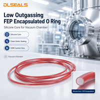 Joint torique en silicone FEP encapsulé à faible émission de gaz pour chambre à vide, étanchéité statique, taille personnalisée OEM, fourniture directe usine