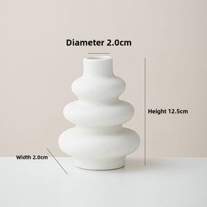 Boheemse Stijl Witte Keramische Vaas Set Van 3 Geometrisch Ontwerp Ongeglazuurde Vaas Milieuvriendelijk Donut Cirkel Rond Vaas Keramisch Decor - Product Image 6