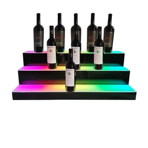 LED Lighted Liquor Bottle Display Shelf Multicolor, Ace of Spade Bottle Presenter Acrylic Bottle Display Shelf