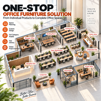 Ensemble de mobilier de bureau personnalisé pour entreprises, planification de l'espace pour les bureaux de direction, les zones de formation, les bureaux du personnel et les cabines téléphoniques