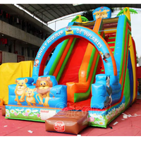 Toboggan gonflable à thème animalier de la jungle, équipement de terrain de jeu gonflable commercial pour enfants en plein air