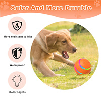 Rechargeable par usb télécommande intelligente interactive balle de jouet pour animaux de compagnie chien boule étanche roulant avec lumières led