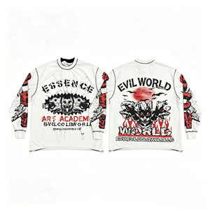 เสื้อยืดโอเวอร์ไซส์ผ้าคอตตอน 100% พิมพ์ลายตัวอักษร แขนยาว สไตล์สตรีทแวร์ สำหรับผู้ชาย - Product Image 4