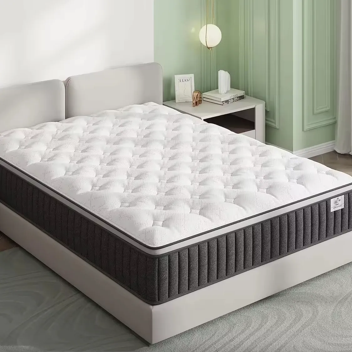 Colchão híbrido de 12 polegadas, colchão de cama híbrido de 12 polegadas com espuma de memória, para cama de bolso e látex natural