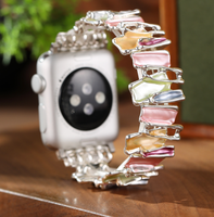 Bracelet de montre en résine élastique de mode en gros pour IWatch 9/8/7 Bracelet de luxe pour femmes Bracelets de montre pour Apple Watch 42/44/45/49