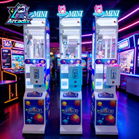 Mini machine à griffes à monnayeur de comptoir, jeu d'arcade attrape-peluches avec éclairage LED, vente en gros