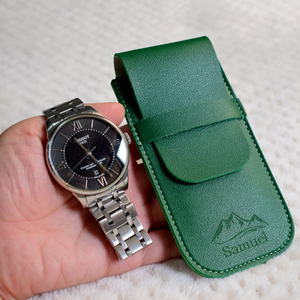 Engraved Faux Leather Rectangle Dustproof <strong>Watch</strong> Box Strap Pouch Fashion Gift PU Single <strong>Watch</strong> Storage Bag Holder Travel <strong>Case</strong> Men - Product Image 1