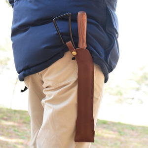 Suitable for Theogonia FT-1 fire tongs leather case, PU leather charcoal clip <b>storage</b> bag, outdoor camping fire tongs <b>storage</b> - Product Image 1